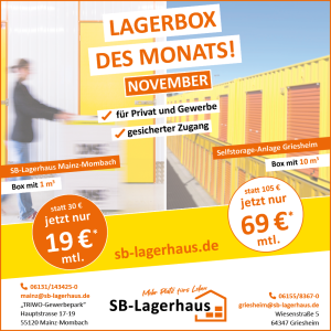 Lagerboxen des Monats in Griesheim und Mainz