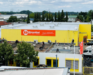 Dachsanierungsarbeiten im Rahmen energetischen Sanierung am Standort Griesheim