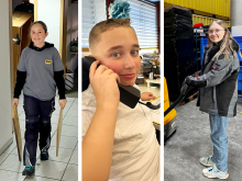 Drei Jugendliche zu Gast bei Friedrich Friedrich am Girls' und Boys'Day 2025