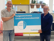 Ralf Knoll von der Creditreform und einer unserer Geschäftsführer Herbert Pest 